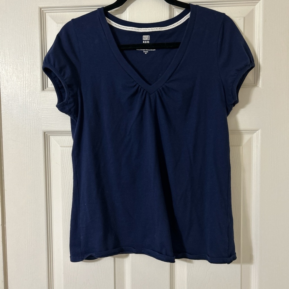 Faded Glory Navy V-Neck Short Sleeve Tee